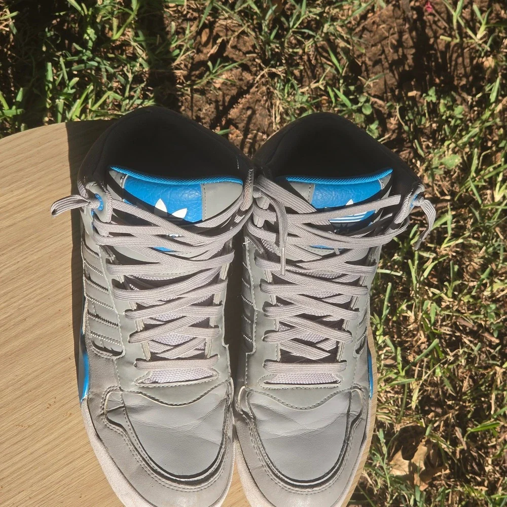 Adidas Originals Hard Court Hi Grey Blue High Top Sneakers G95607 Mens 11